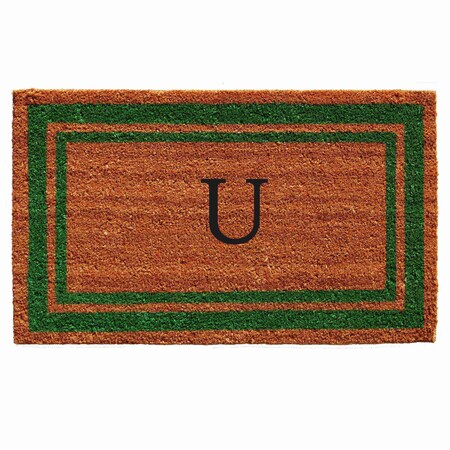 Calloway Mills Monogram Door Mat, Natural, Green, 18 in W x 30 in L 153011830U